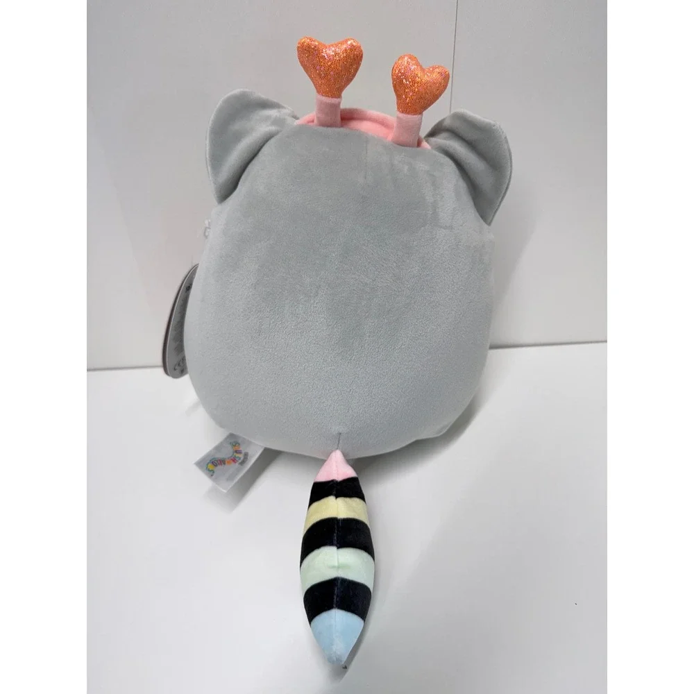 Squishmallows Max the Raccoon 8 Inch Grey Rainbow Plush Heart‎ Antennae NWT
